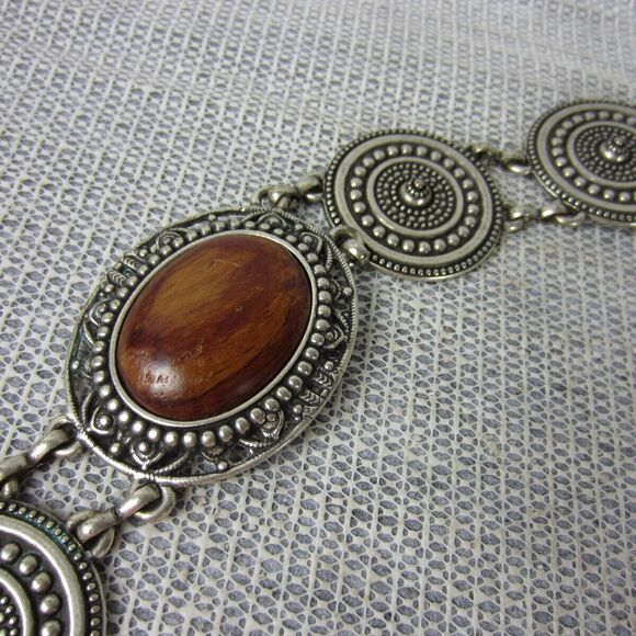 Vintage Concho Belt Womens Large Medallion Wood Chain Western Fashion main image 10